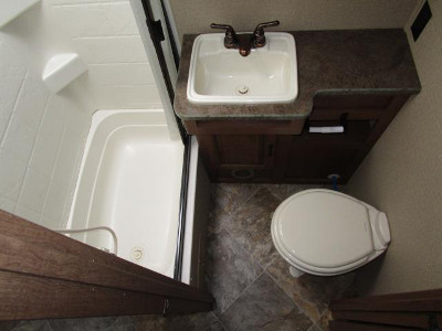 RV Rental Denver Travel Trailer Viewfinder bathroom